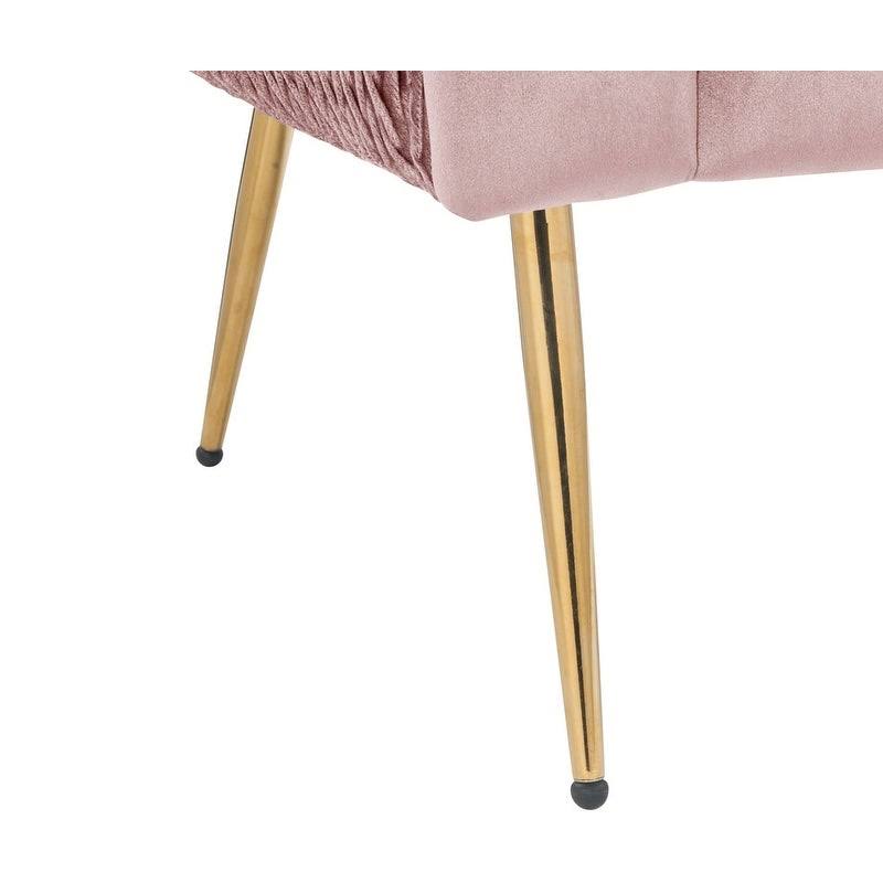 Blush Pink Velvet Barrel Accent Chair with Metal Legs G356