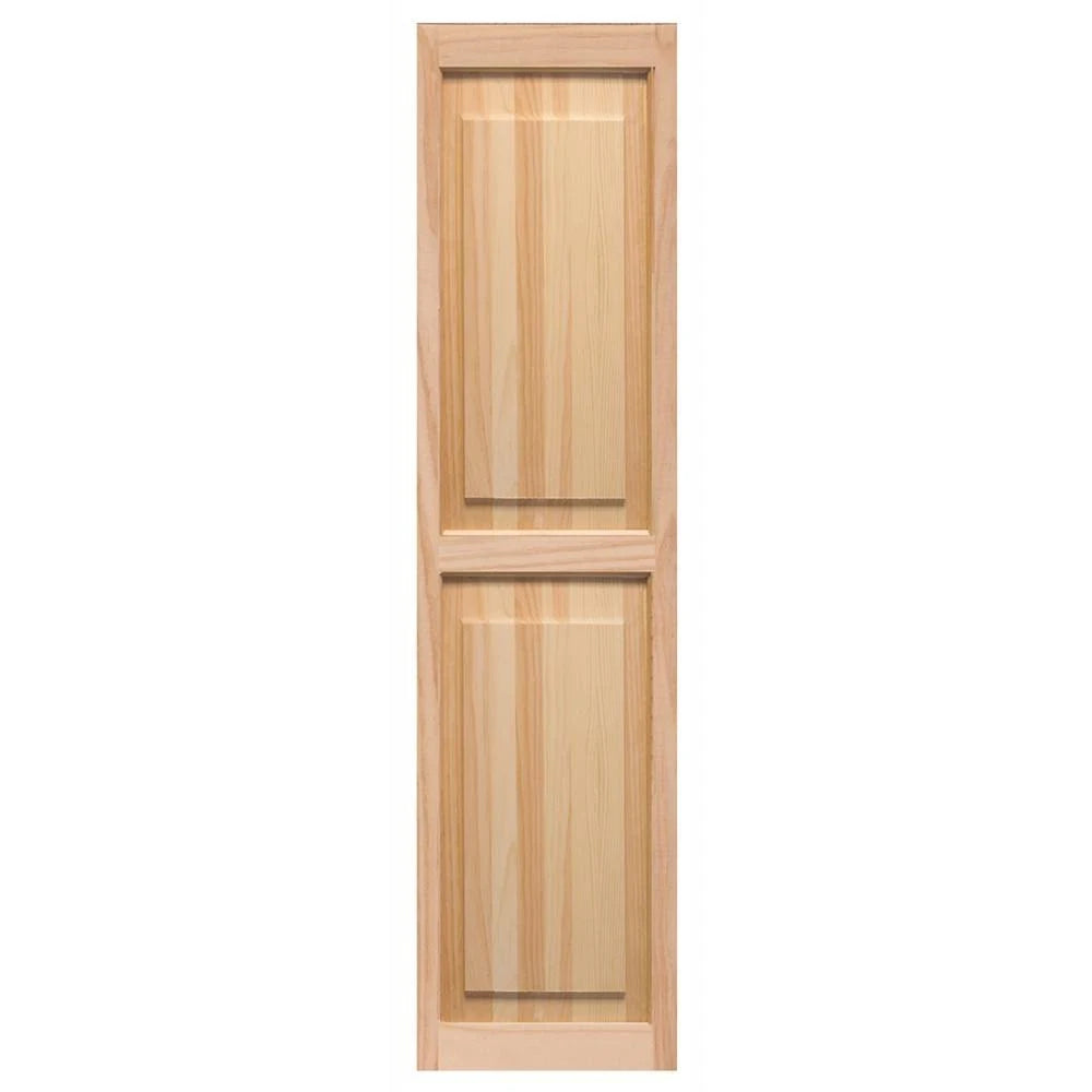 Raised Panel Shutters Pair Unfinished Pine J785