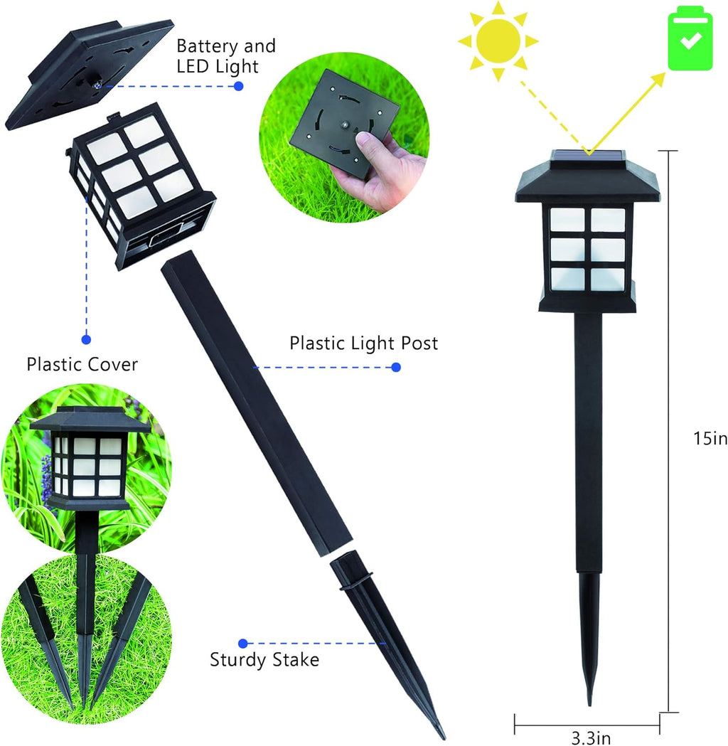12 Pack Solar Path Lights Warm White W6514