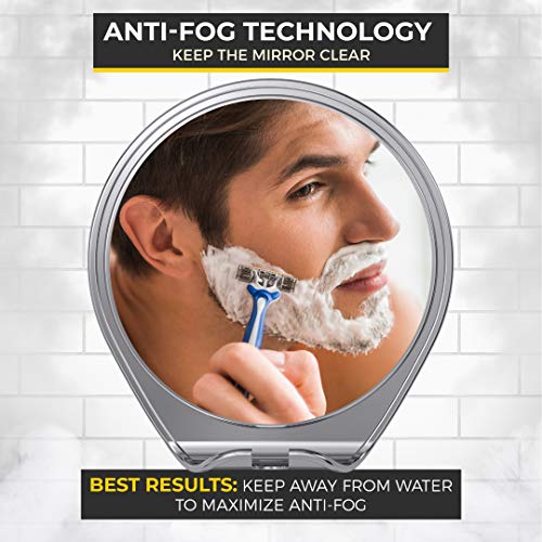 Fogless Shower Mirror with Suction Razor Holder White B73419