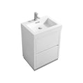 24 in. Free Standing High Gloss White Bathroom Vanity S500