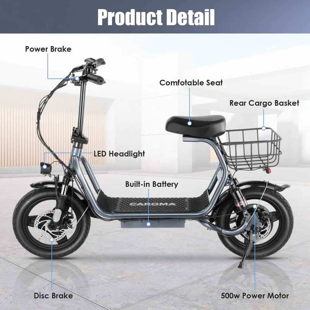 Electric Scooter 500W 25Miles 20Mph White X525