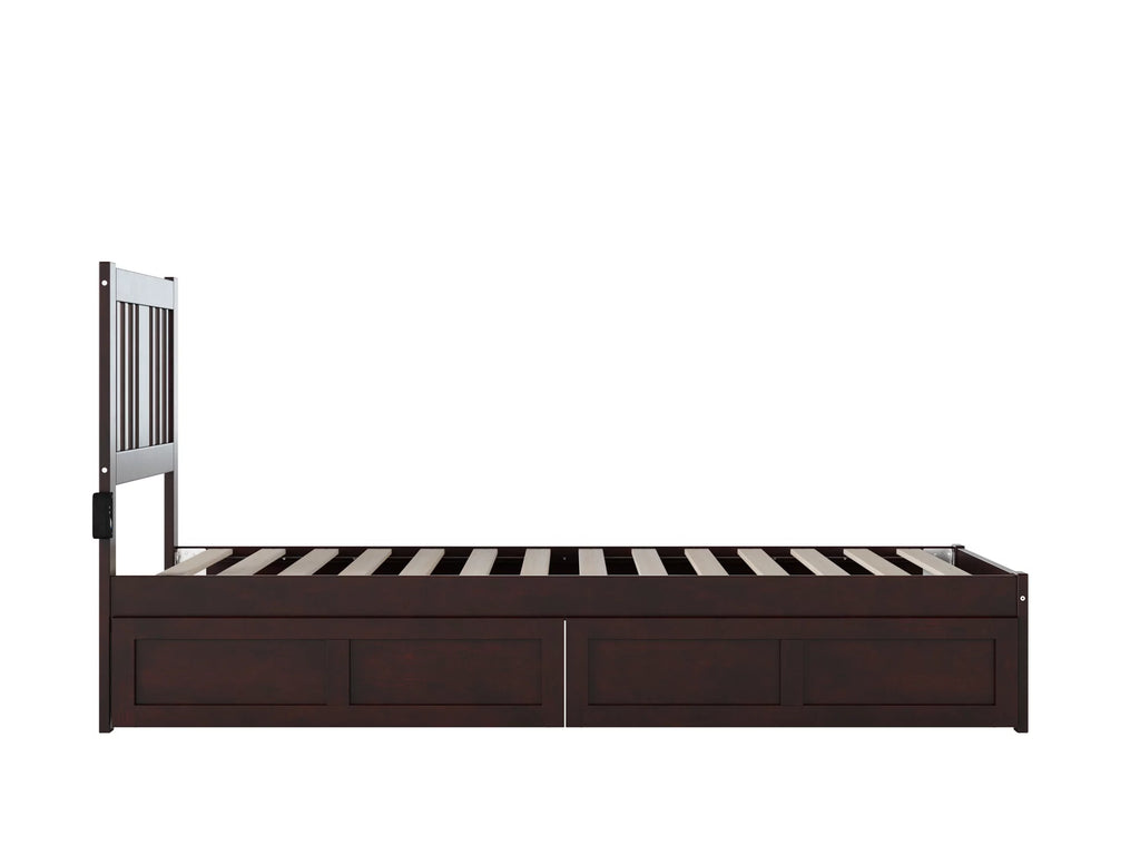 Twin XL Wood Platform Bed Frame with Set of 2 Storage Drawers A45274