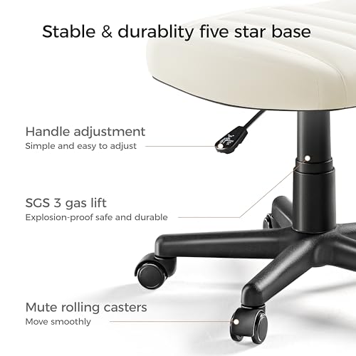 Height Adjustable Beige Foot Stool with Wheels K471967