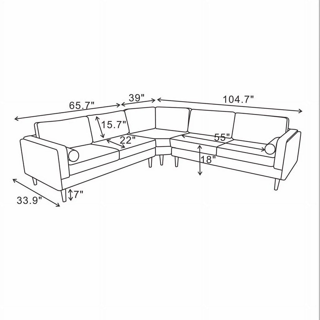 Dark Gray Fabric Corner Sofa E250555