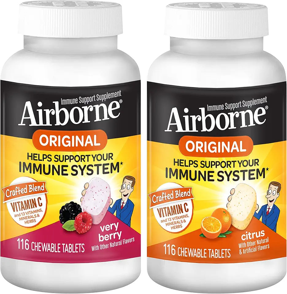 1000mg Vitamin C Chewable Tablets Citrus & Very Berry Flavor with Zinc Vitamins A C & E A156520