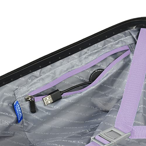 Teal Polycarbonate Hardside Travel Suitcase Luggage with 8 Spinner Wheels, 2-Piece Set Y925