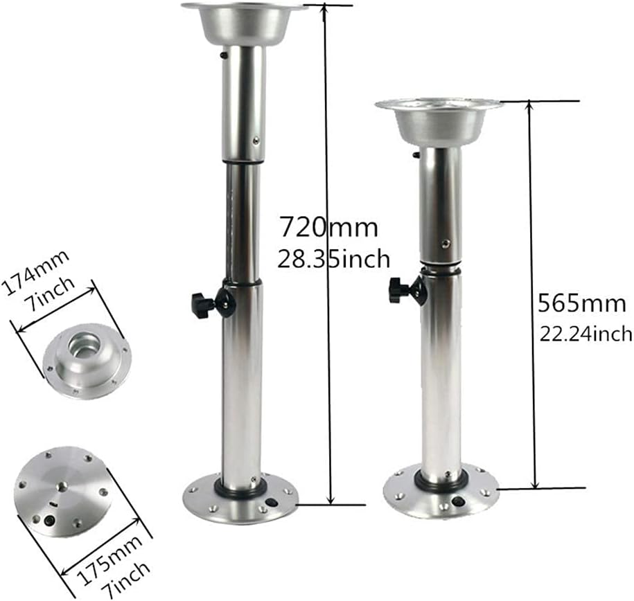 Adjustable Table Pedestal Stand 22-28 Inch Aluminum Finish Removable U271998