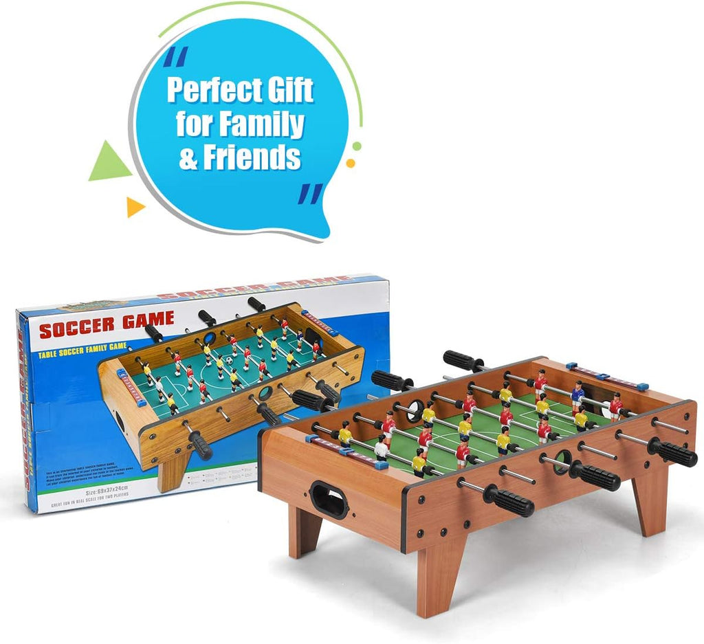 27 Foosball Table Wooden Soccer Game Table Top U29594