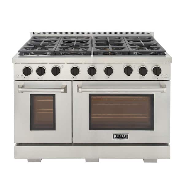 48 6.7 cu. ft. Propane Gas Range in Stainless Steel with Black Accents T3875