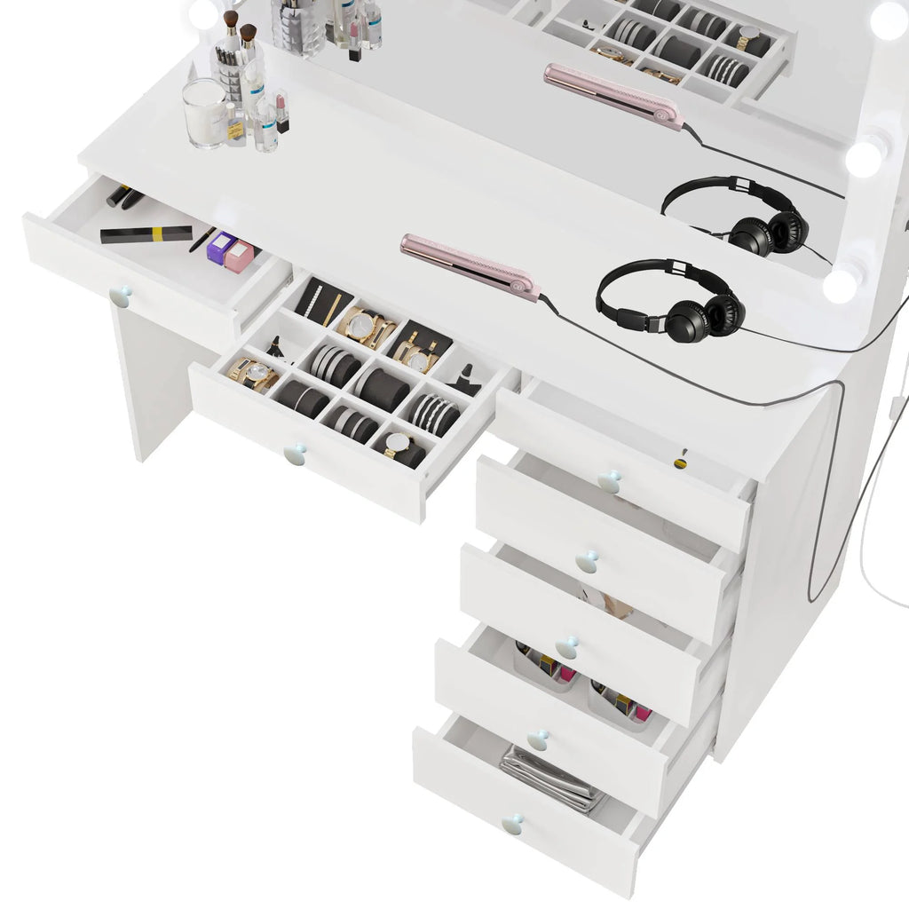 Modern Lighted Vanity Set with Mirror E133