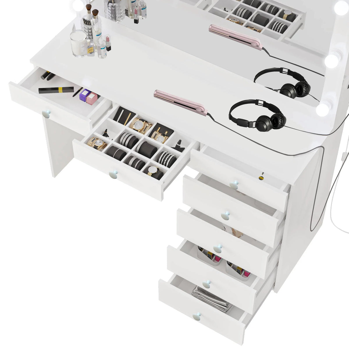 Modern Lighted Vanity Set with Mirror E133