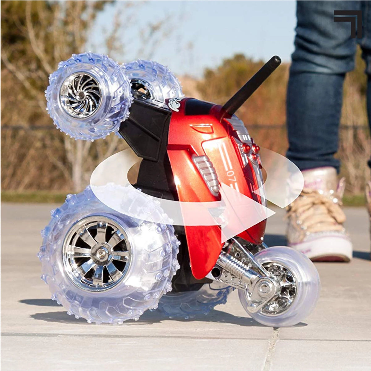 Red Remote Control 360 Spinning Car 2 pcs Q756050
