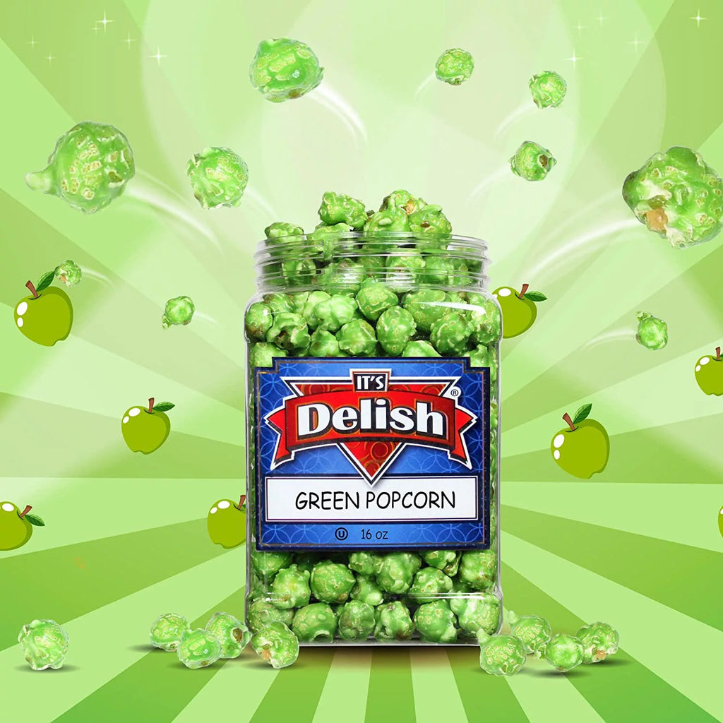 Green Apple Flavored Popcorn 16 Oz Gluten Free Vegan Kosher B55255