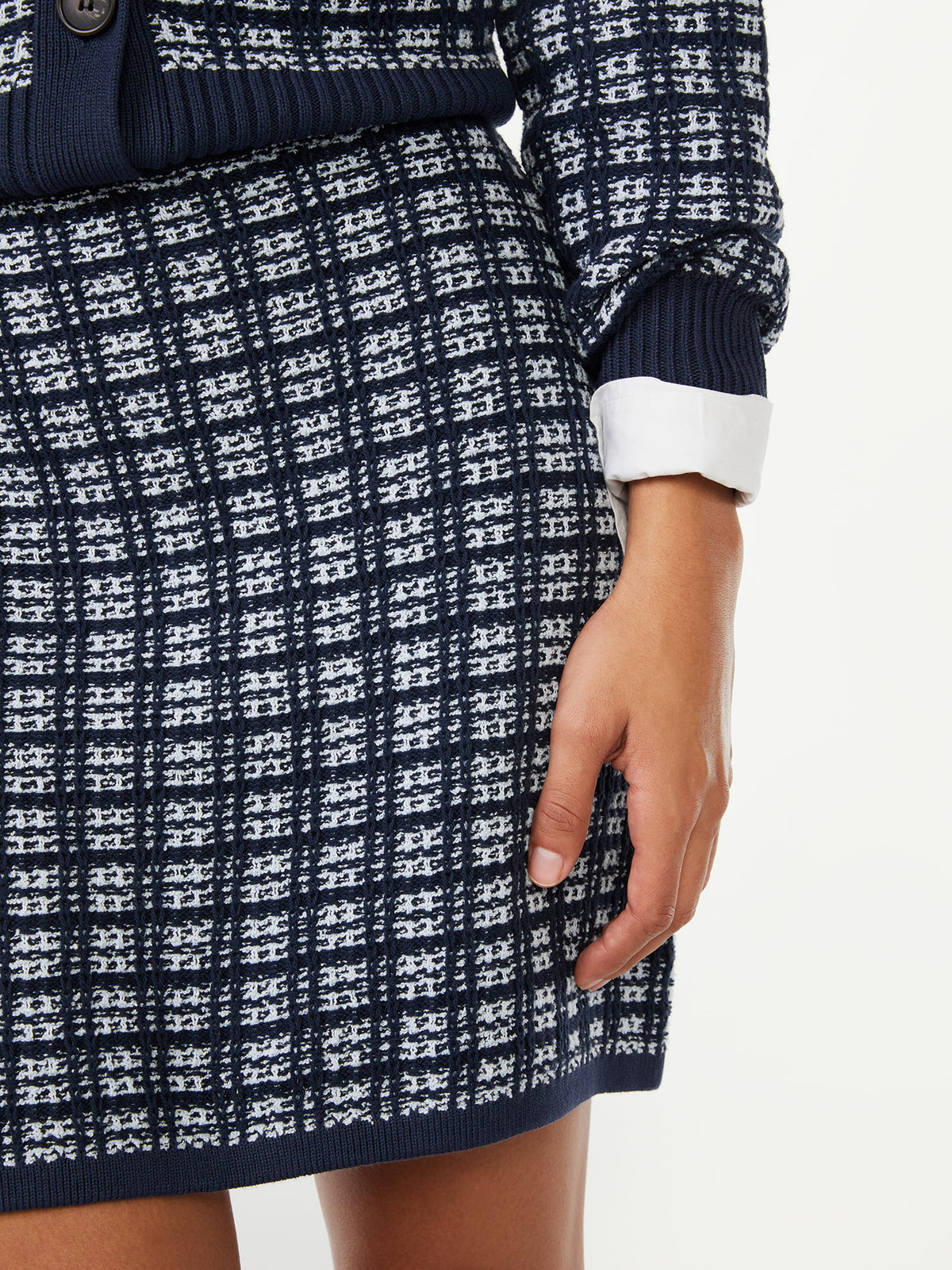 Tweed Mini Sweater Skirt D58973