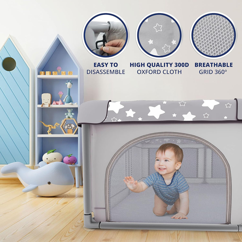 X-Large Foldable Portable Baby Playpen with Carry-Case Y6021