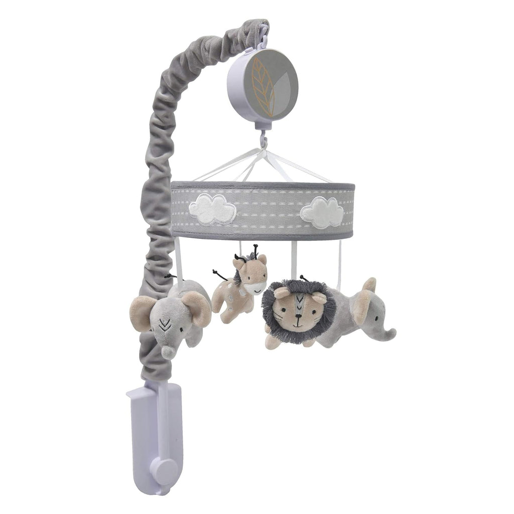 Jungle Safari Musical Baby Crib Mobile, Gray, Beige, White, Animals Pack of 2 Q39721