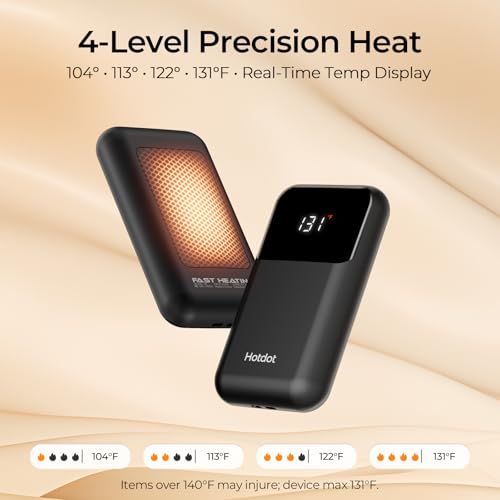 Rechargeable Electric Hand Warmers with Heat Levels and Display S154