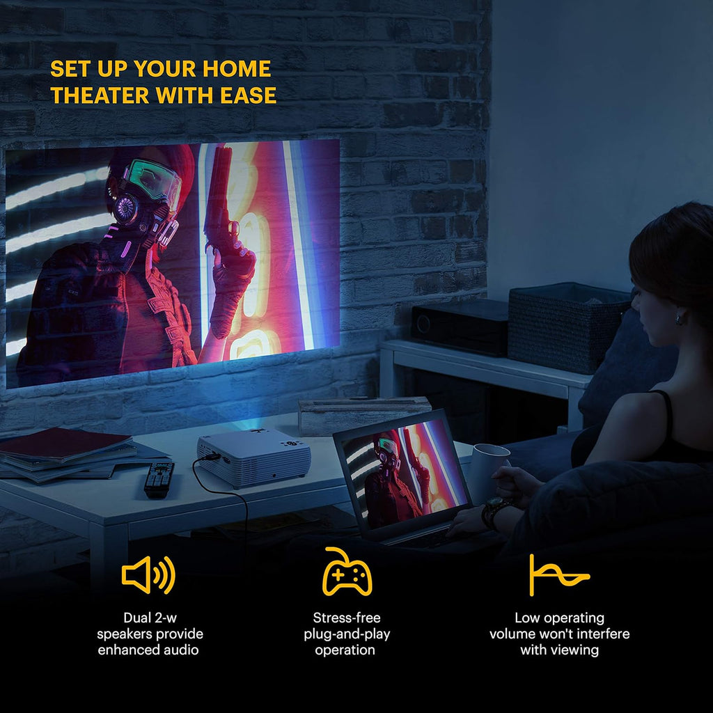 4.0 LCD Compact Home Theater Projector with 1080p Compatibility U891761