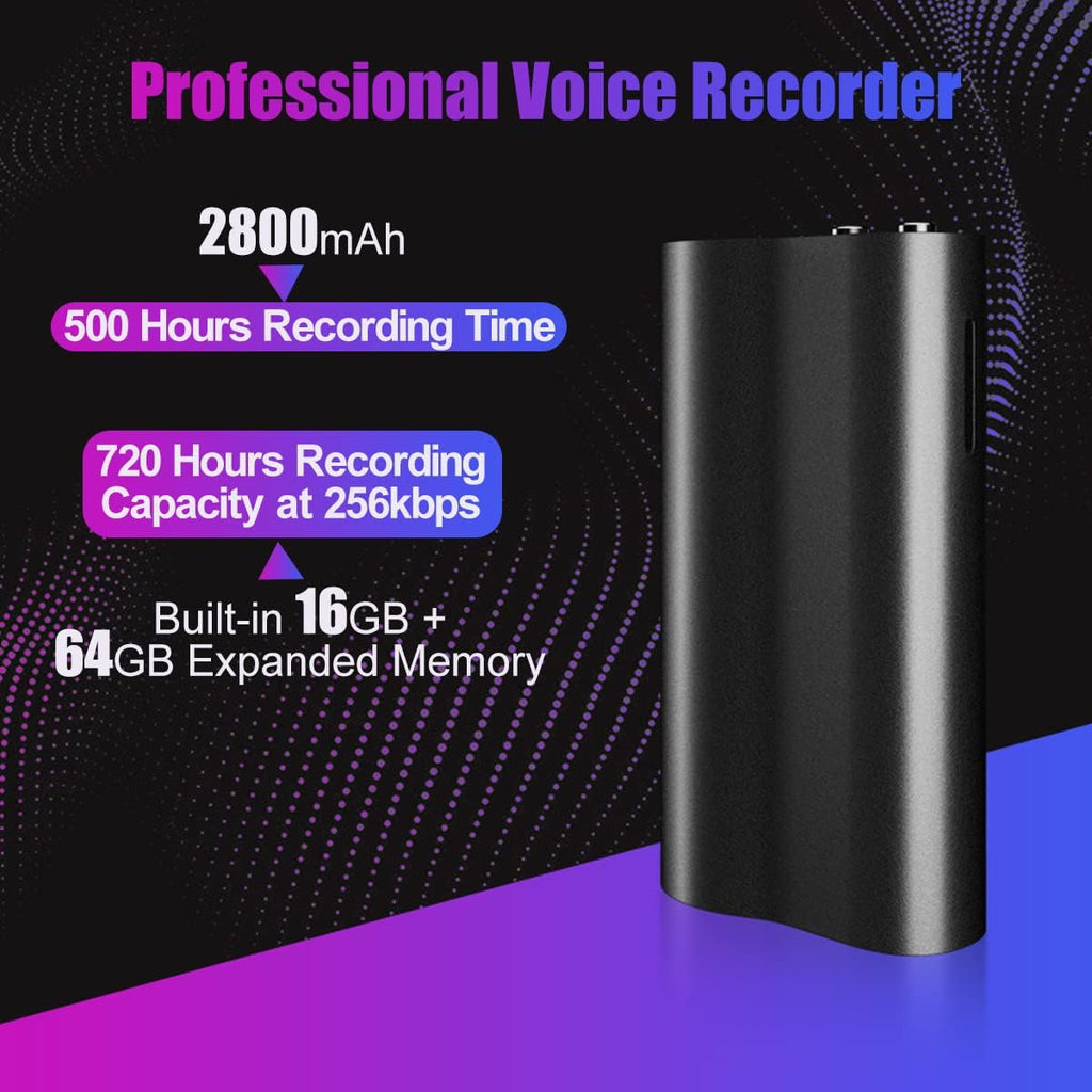 64+16GB Voice Activated Recorder, Pack of 2 W4183