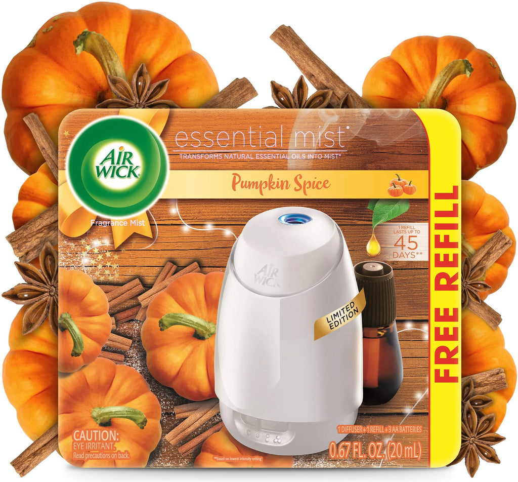 Essential Mist Starter Kit Diffuser Refill Pumpkin Spice Air Freshener D304760