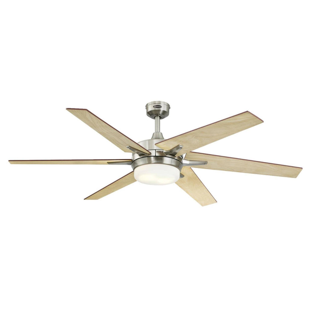 Brushed Nickel Ceiling Fan with Light Kit T89723