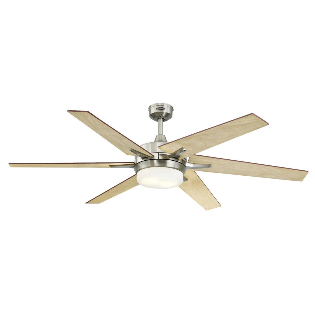 Brushed Nickel Ceiling Fan with Light Kit T89723