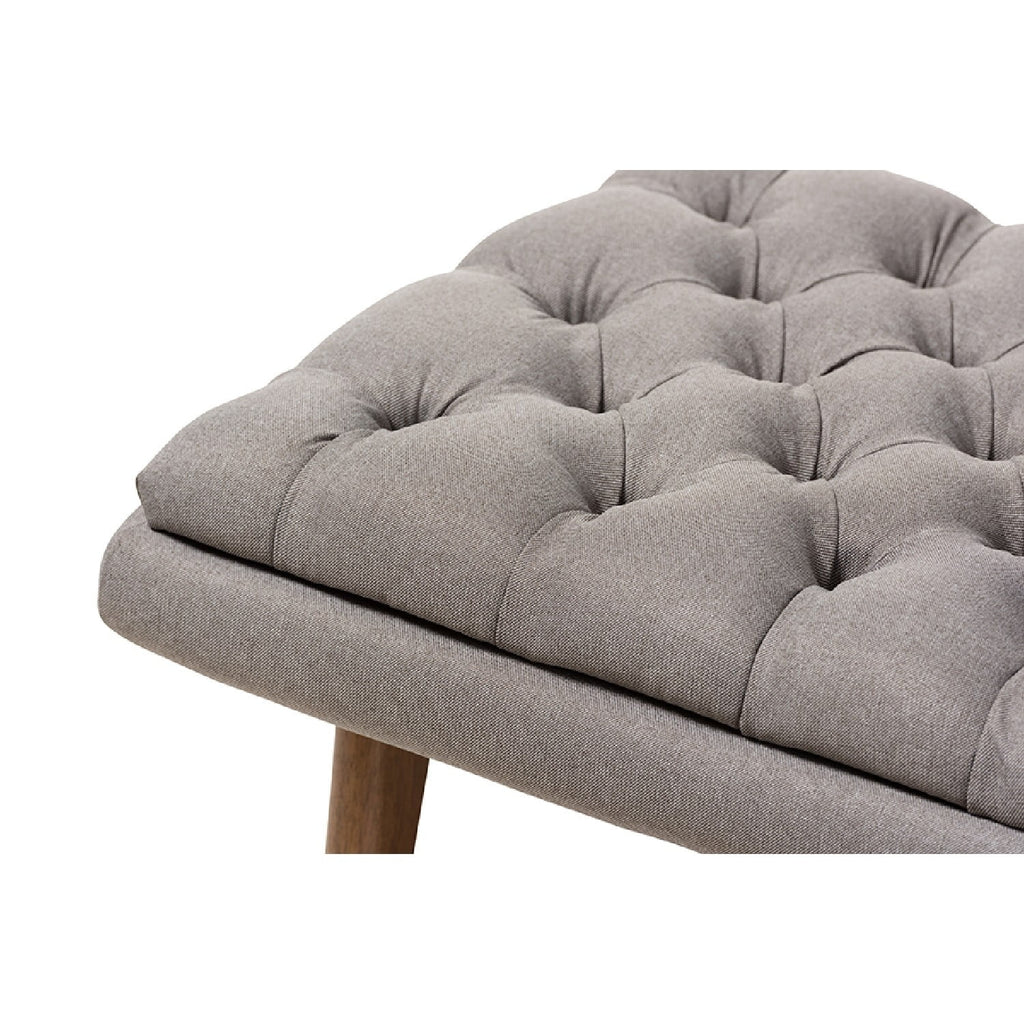 Grey Fabric Upholstered Wood Chair and Ottoman Set A41442