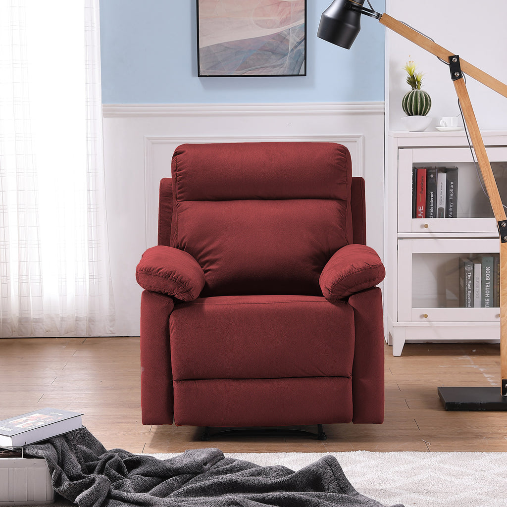 Red Fabric Manual Recliner F621