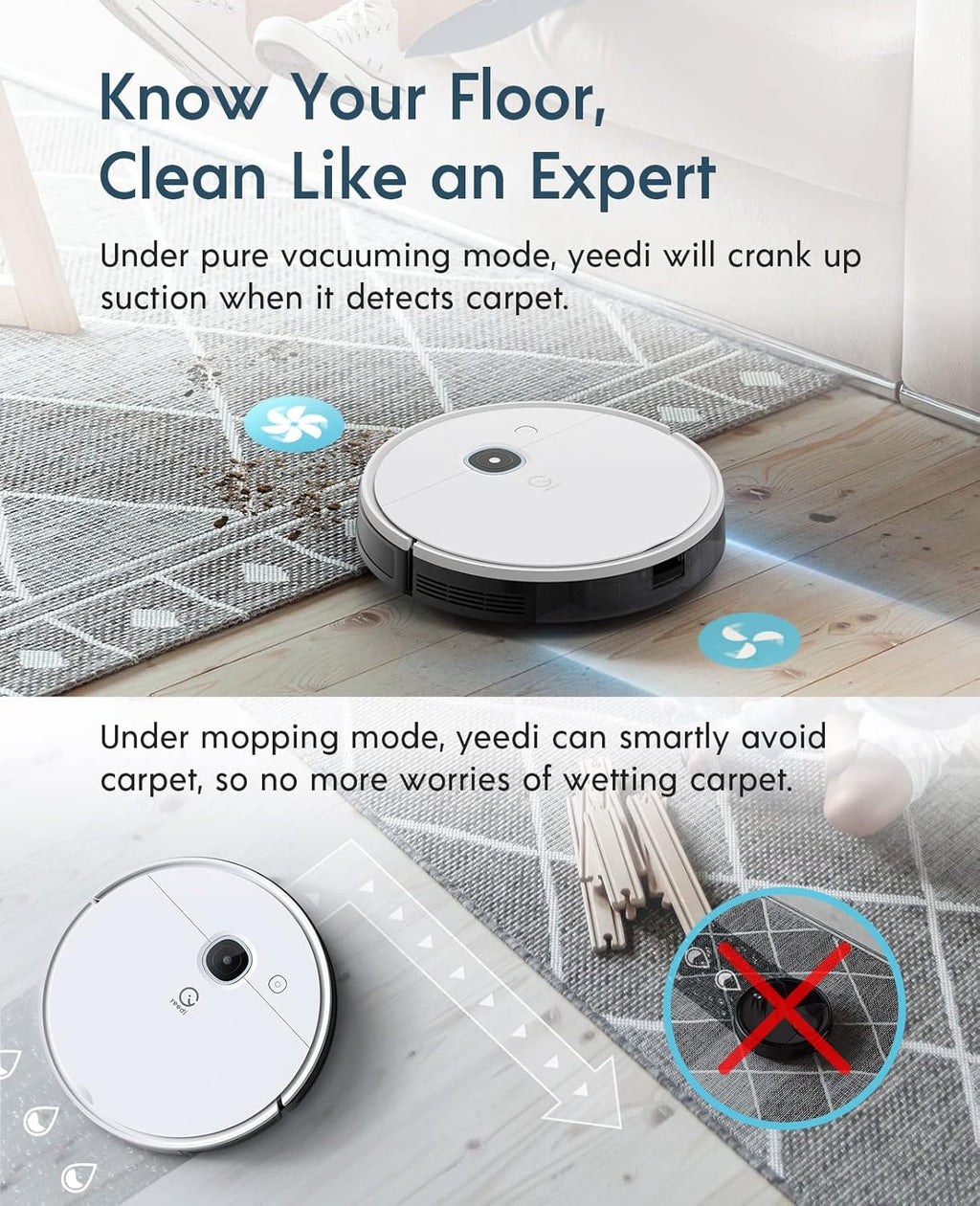 Robot Vacuum and Mop, 3000Pa Suction, 200mins Runtime Z871839