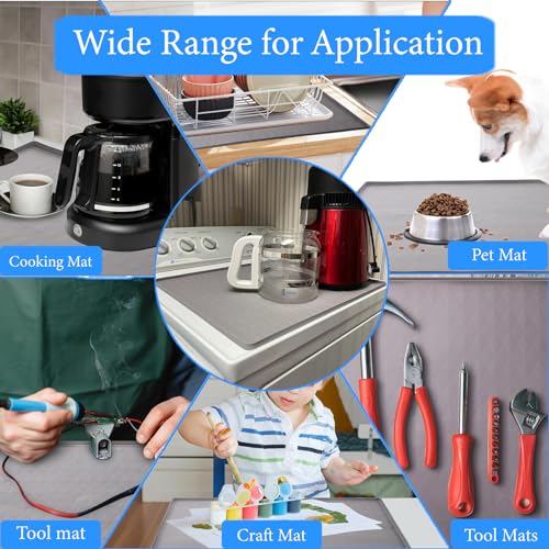 23.6" x 23.6" Silicone Waterproof Washer Dryer Top Protector Mat J1243