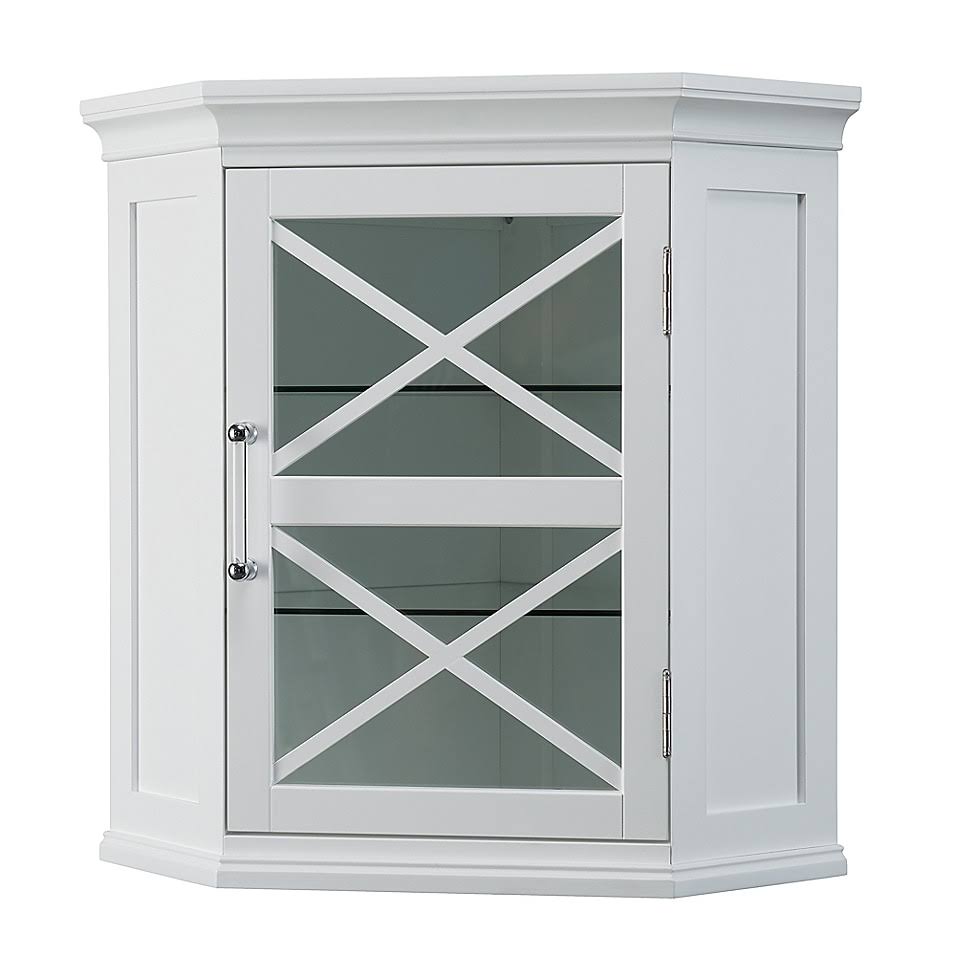 White Corner Wall Cabinet X9409