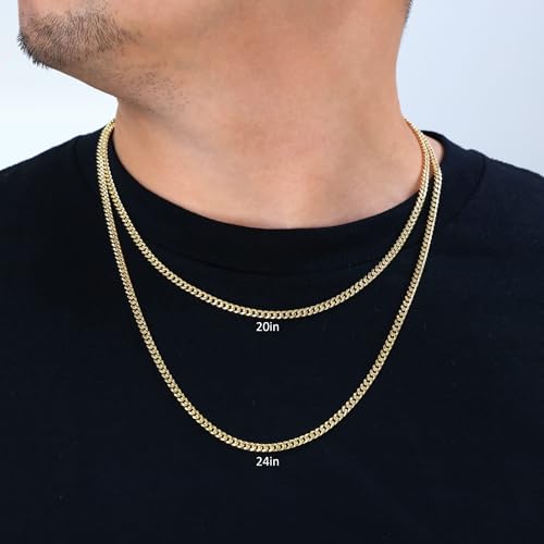 14k Yellow Gold Miami Cuban Link Chain Pendant Necklace P10260