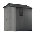 Gray 4' x 6' Outdoor Plastic Storage Shed with Floor U821907