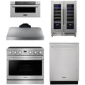 36 Gas Range, Range Hood, Dishwasher, Microwave and Wine Cooler S55575