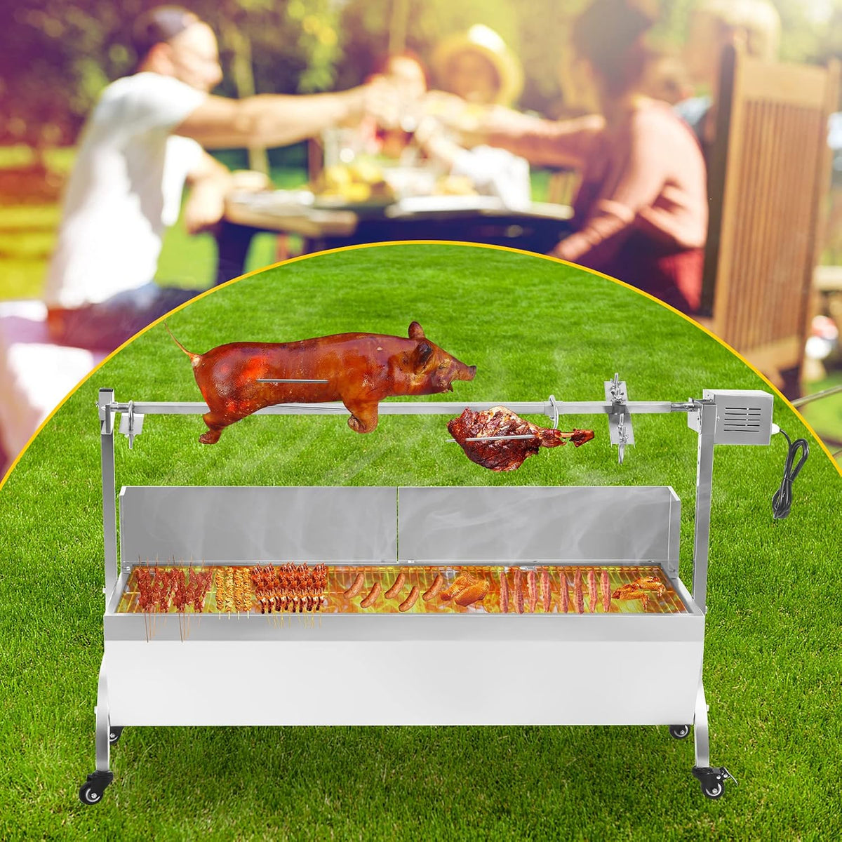 Stainless Steel Rotisserie Grill for Pig Chicken Lamb D9916