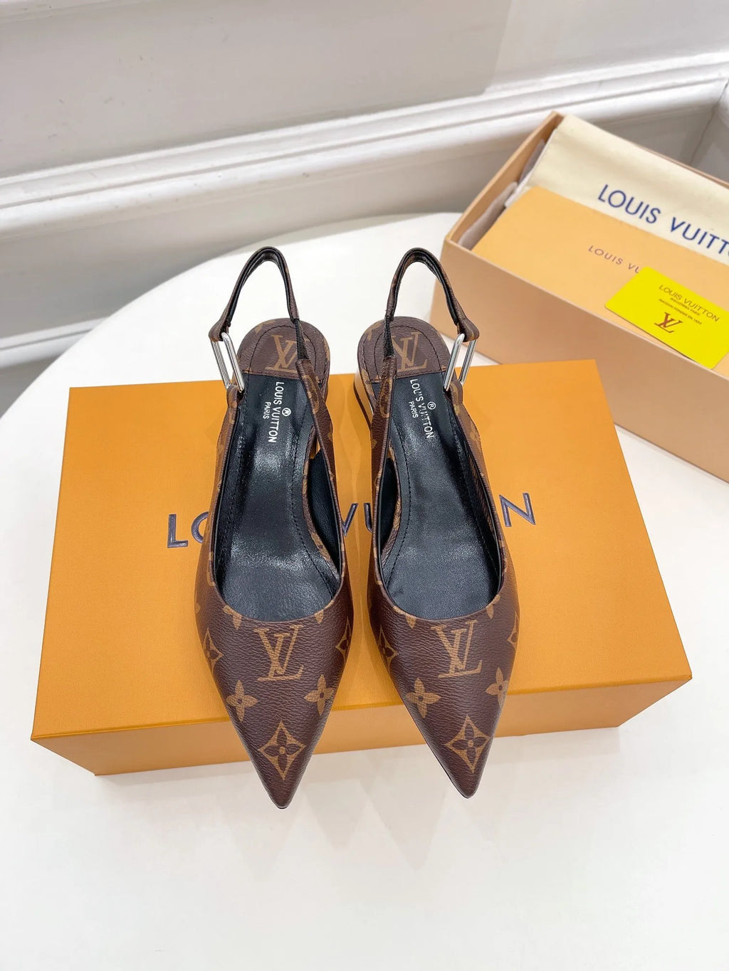 Brown Magnetic Slingback Pump Y80175