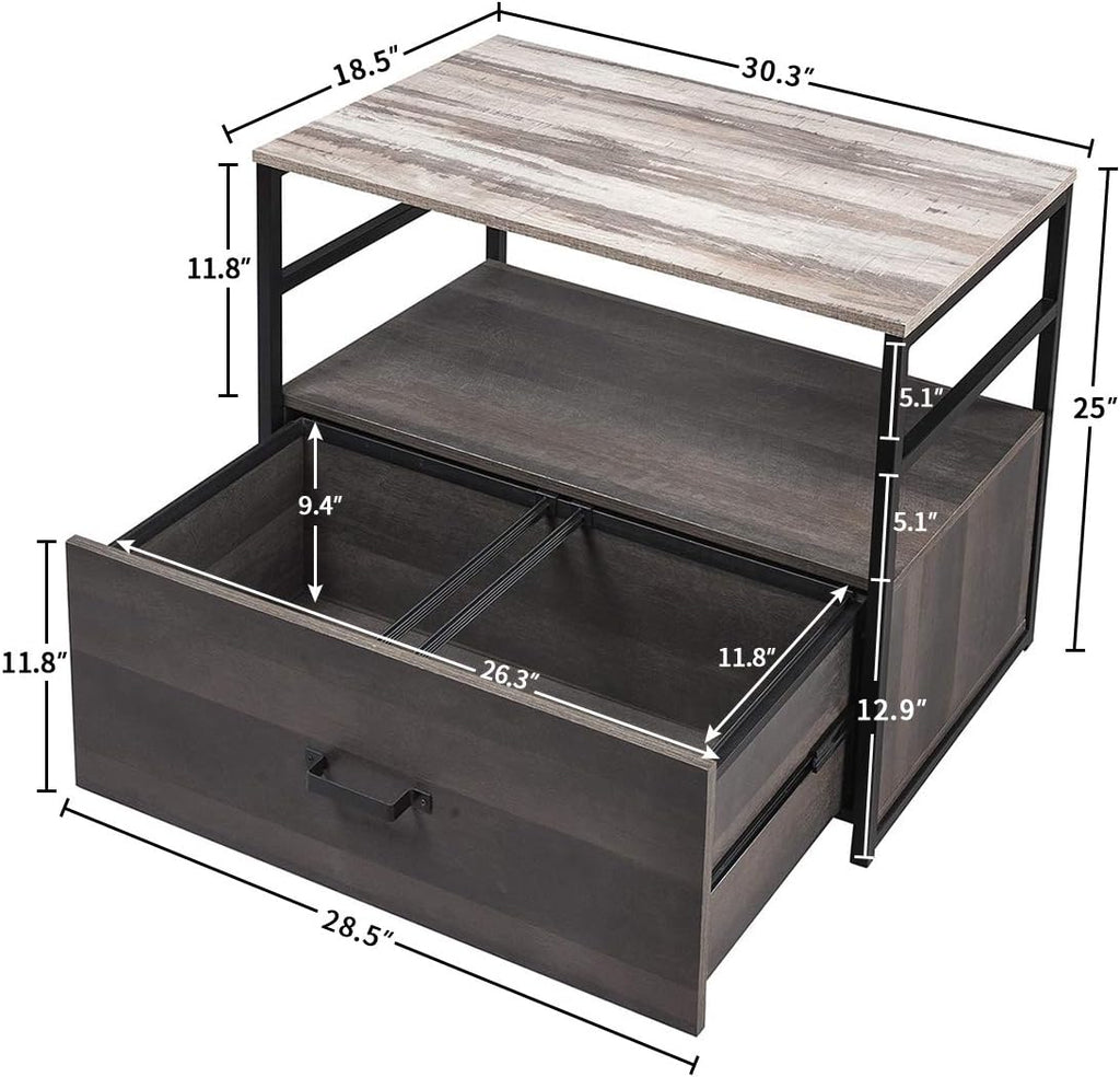 Large Filing Cabinet with Top Open Shelf and Drawer Z99407