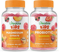 Magnesium Citrate Kids Probiotic 2 Billion CFU Gummies Bundle Gluten Free GMO Free Chewable Gummy K3602