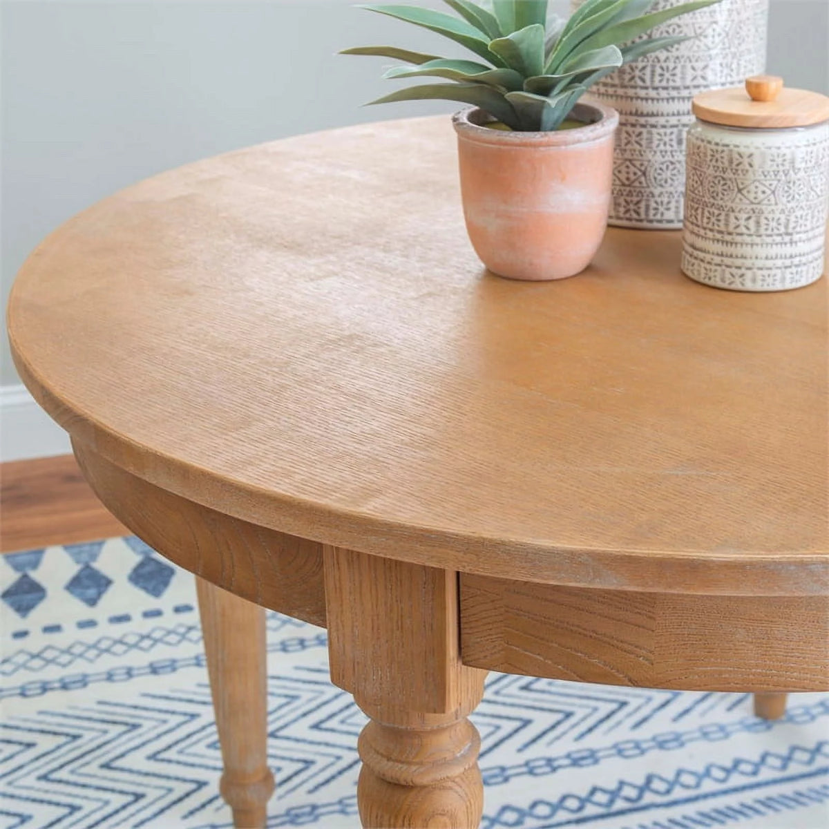 Oak Wood Round Dining Table L677724