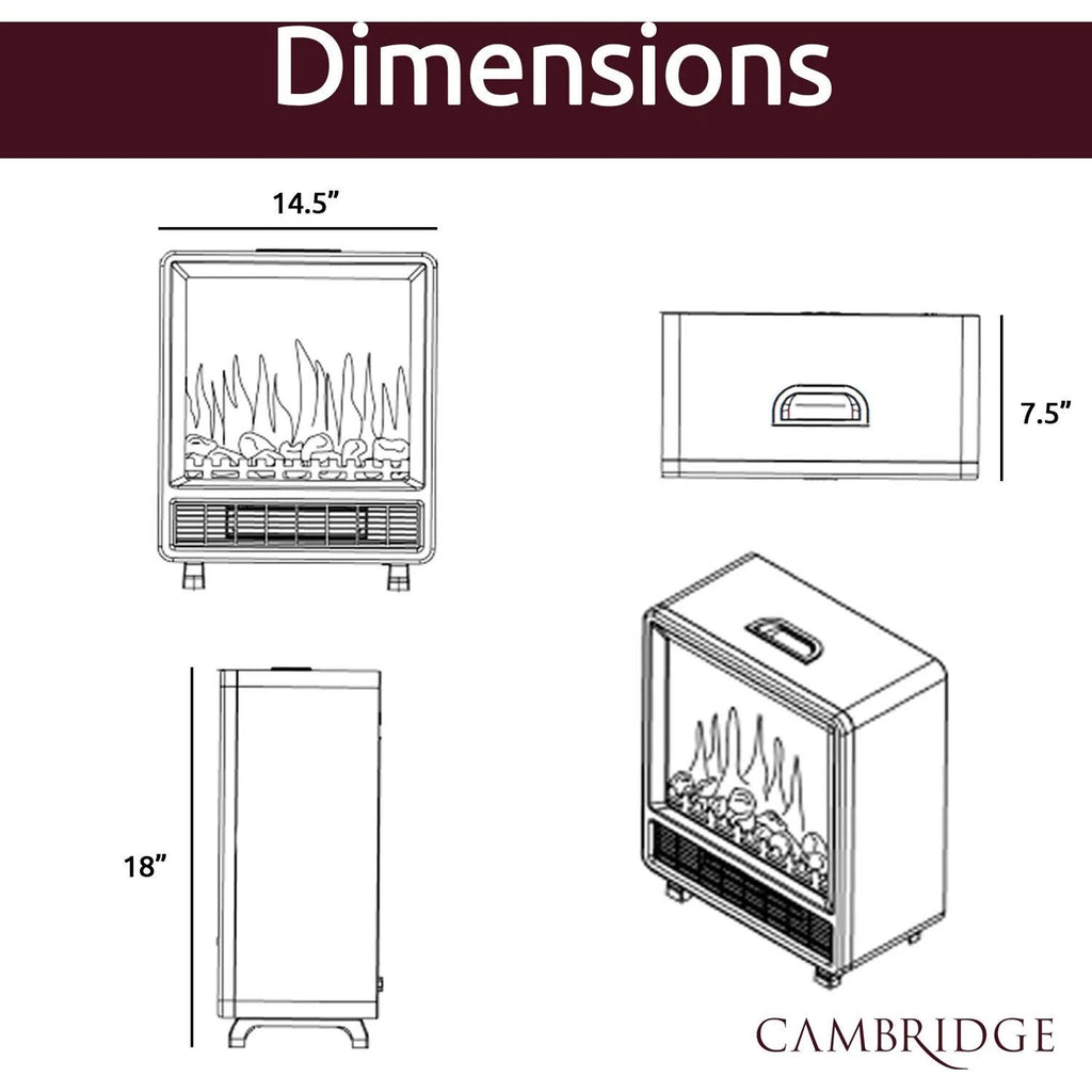 Black Freestanding Electric Fireplace Y6614