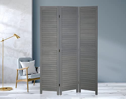 47.7'' Wide 67'' Tall 3 Panel Wooden Folding Room Divider Z924425