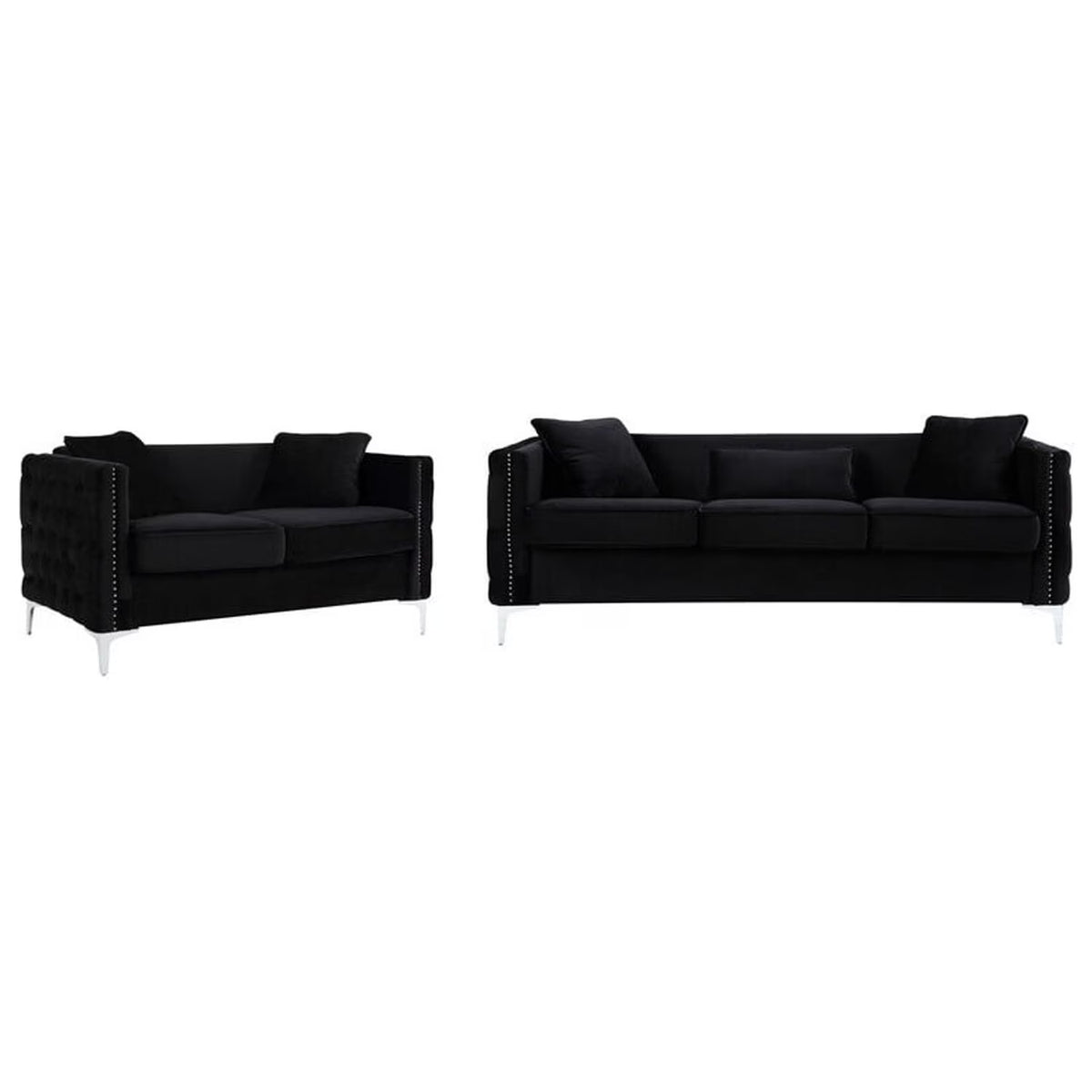 Velvet Sofa Loveseat Chair Set P819