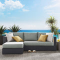 Gray Powder-Coated Aluminum 2-Piece Chaise Sectional Sofa Set Q175392