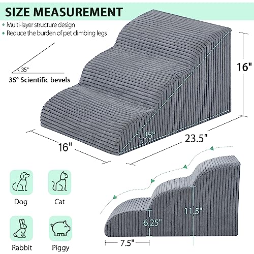 2 Steps High Density Foam Waterproof Pet Stairs with Removable Washable Cover F26557