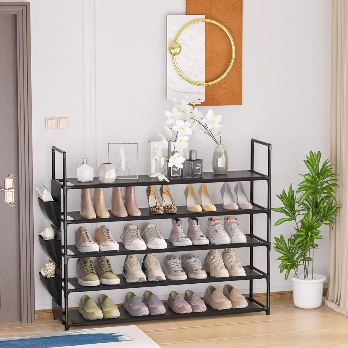 5 Tier Long Shoe Rack and 10 Tier Narrow Tall Shoe Rack Y226519