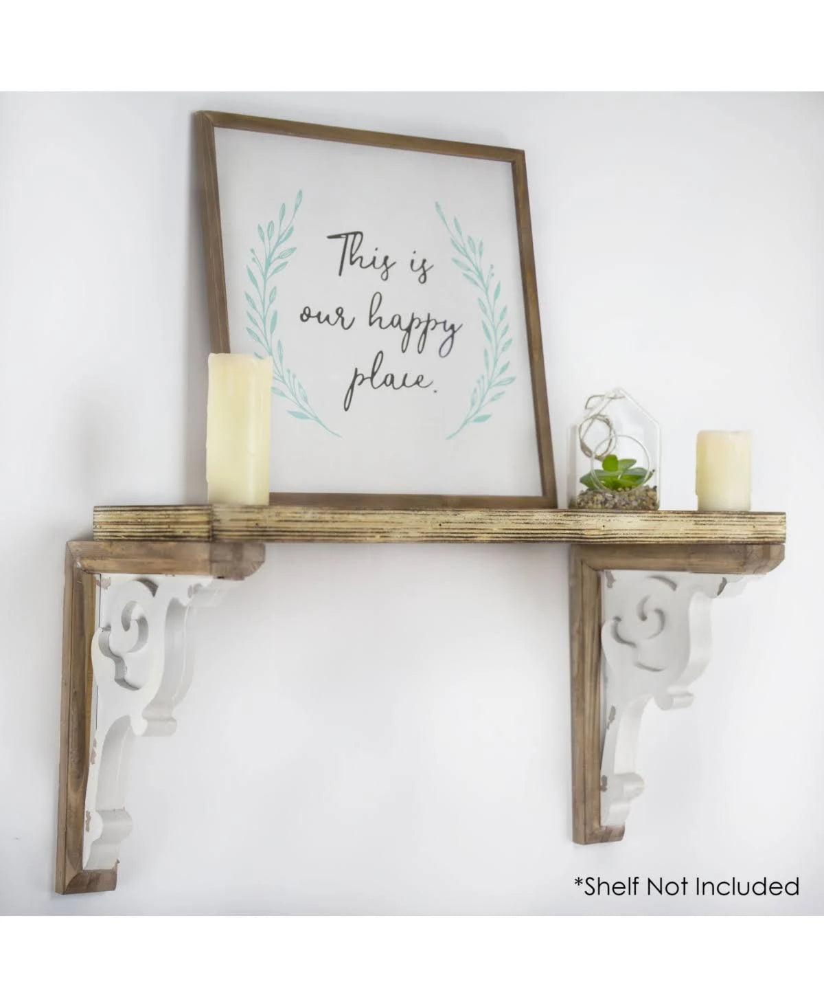 Wood Corbel Shelf Brackets Set of 2 N6500