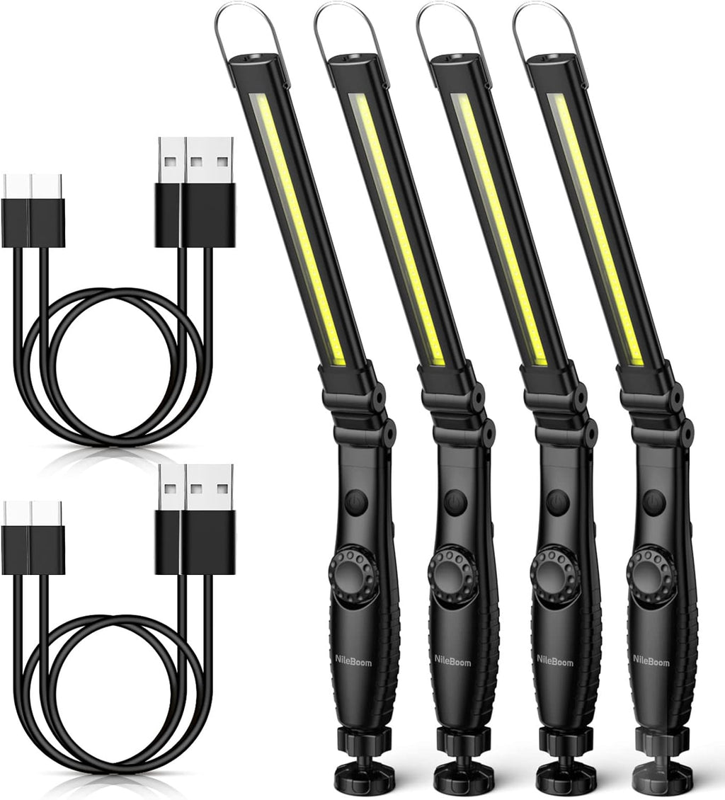 800 Lumens Foldable Rechargeable LED Work Light with Magnetic Base 4 Pack T762