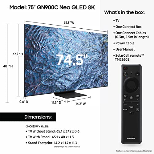 65-Inch Neo QLED 8K Mini LED Smart TV, Titan Black W47849