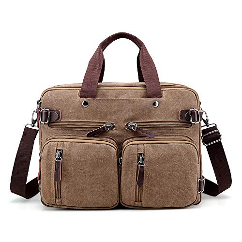Canvas Laptop Bag Convertible Messenger Bag Fits 15.6 Inch Laptop N1443